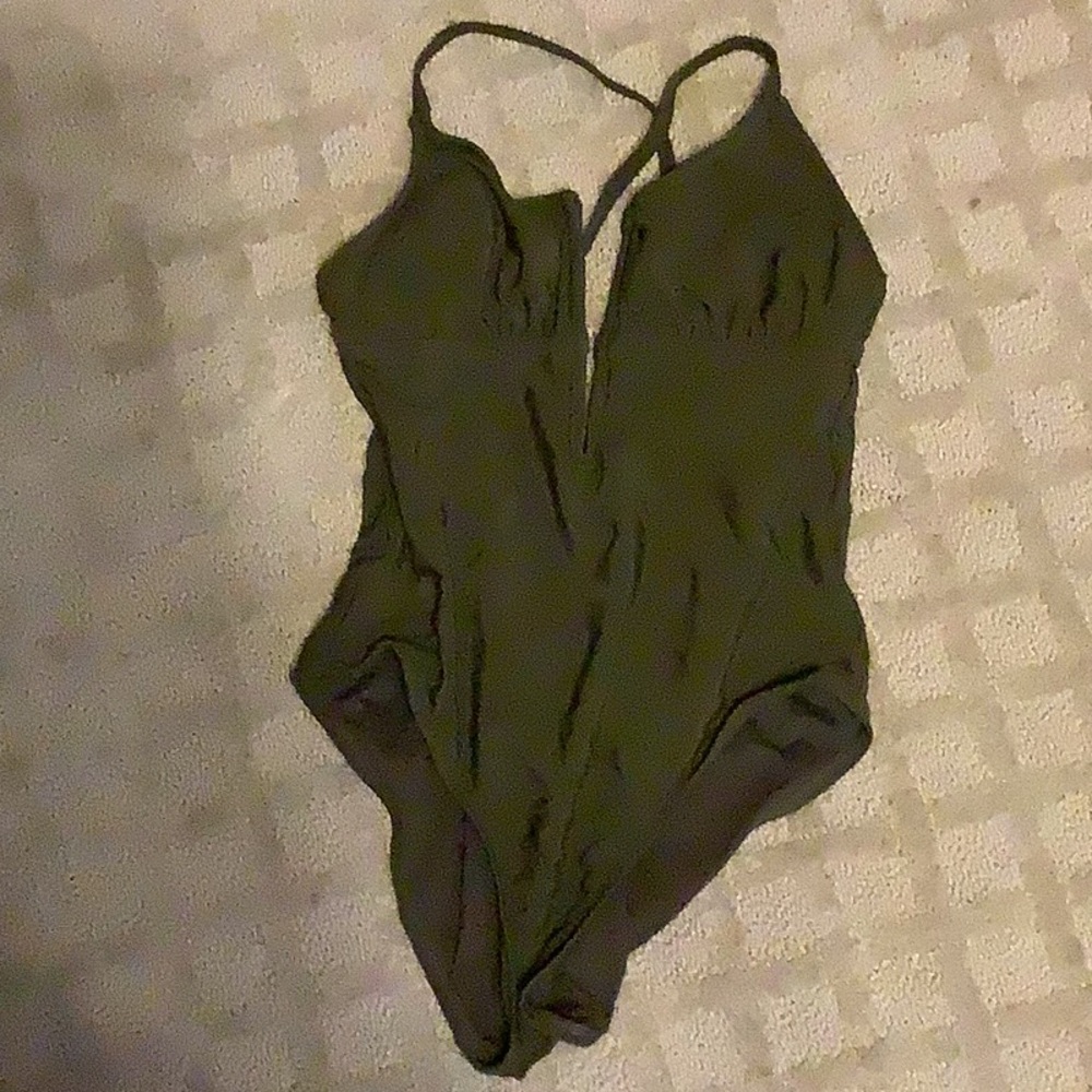 Olive green bathing suite